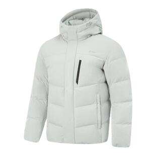 李宁防泼水羽绒服男2025年冬季新款保暖鸭绒连帽短款羽绒AYMV153