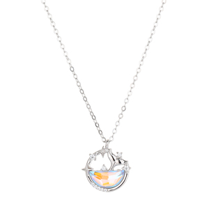 治愈系「鲸入梦海」轻奢小众鱼尾项链女纯银原创设计高级生日礼物