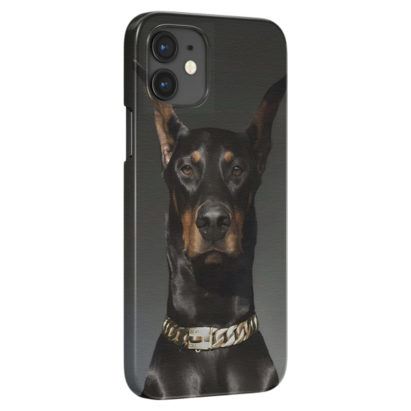 纹理感杜宾犬插画小众中古男女款酷潮适用于苹果IPhone15/14plus/13pro/12/11/16/16promax菲林手机壳IMD软壳