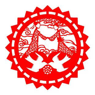 传统国风七夕情人节剪纸作品成品牛郎织女鹊桥中国风非遗特色礼品