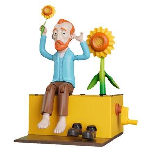 会动的梵高先生大艺术家手办手摇潮玩搞怪摆件奇力玩具屋名画周边