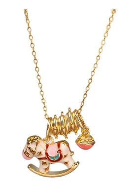 女童独角兽摇摇木马轻奢锁骨链潮