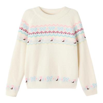 笛莎童装女童毛衣冬季新款儿童女孩中大童复古圆领水貂绒针织衫