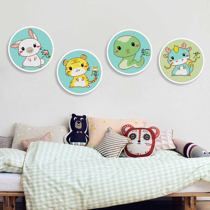 十字绣钻石绣十二生肖2023钻石画满钻新款儿童DIY贴钻小件砖石绣