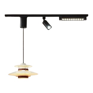 励昌新款风扇轨道可升降可移位餐厅吊灯原木风ins网红岛台吧台灯