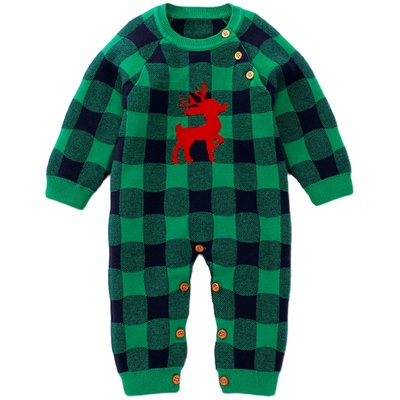 2023年秋冬款宝宝长袖连体衣休闲针织毛衣洋气哈衣新生婴儿爬爬服