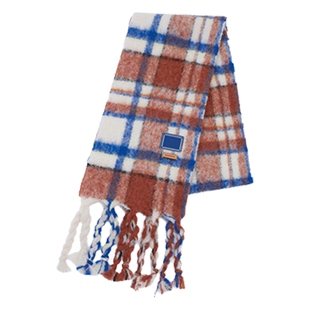 ADERERROR 23FW Cland plaid 围脖秋季新品流苏格纹图画羊毛围巾