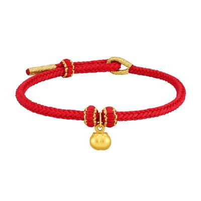 周大福柿子女足金事事如意编绳