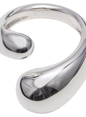 原创设计水滴素面开口戒指女