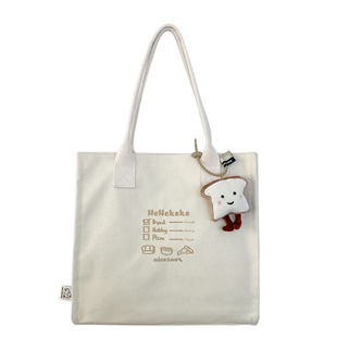 帆布大容量托特包新款吐司上班族单肩包上课装书手提袋通勤妈咪包