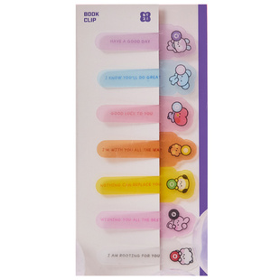 BT21防弹少年团minini幸运扭蛋书签夹子套装学生阅读索引分页标签