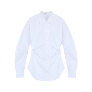 NEVA HU 时尚基石 设计感翻领长袖衬衫女高级气质显瘦收腰衬衣