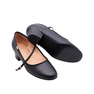 陈婷芭蕾性格舞蹈考级黑跟鞋维族藏族民族民间舞蹈跟鞋软底高跟女