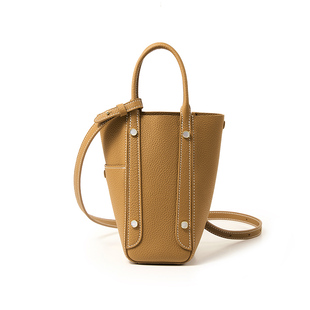 【新年礼物】TQING天青集迷你花蝶篮牛皮小水桶单肩斜挎女手机包