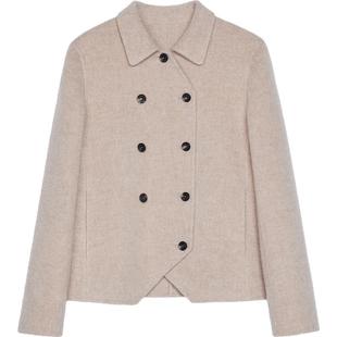 素然WHM 羊毛驼绒廓形时尚利落百搭保暖双面呢短夹克