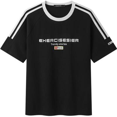 gxg.jeans男装  多色撞色拼接运动时尚潮流短袖t恤男生 25夏新品