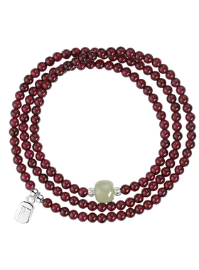 巷南925纯银石榴石多层串珠手链