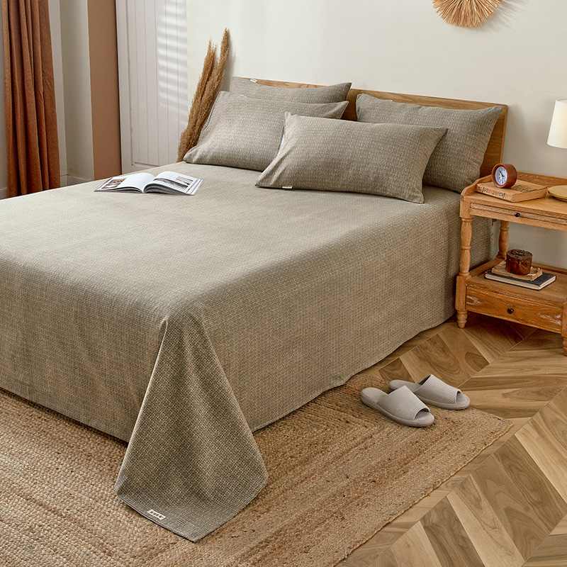 纯色老粗布布料纯棉床单单件不起球加厚加密全棉麻1.5米亚麻布料