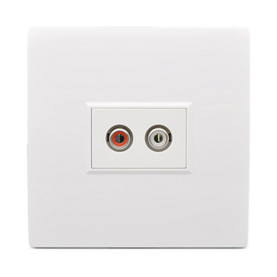 多媒体AV音频面板86型红白双莲花头音频插座RCA免焊接墙插暗装