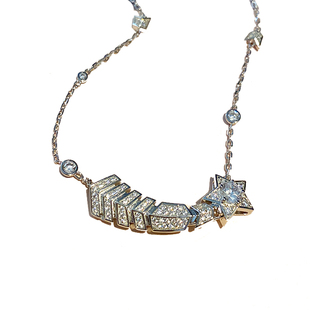 定制许愿彗星项链女925纯银满钻星星锁骨链精致百搭七夕礼物多用