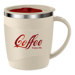 304不锈钢马克杯带盖杯子新款高颜值水杯男办公喝水咖啡杯泡茶杯