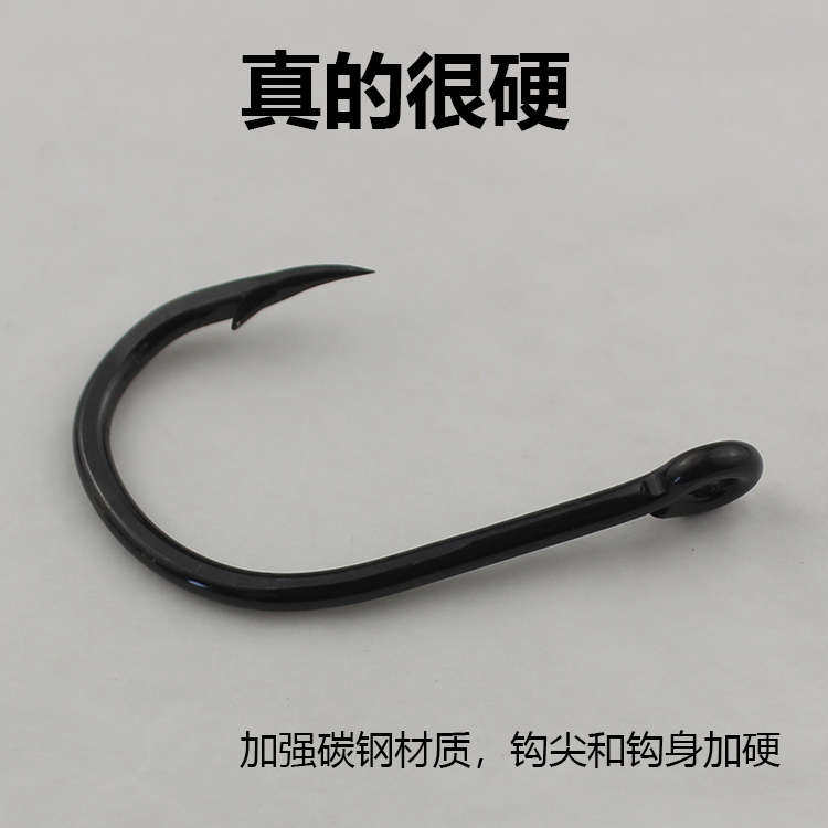 4X加粗管付伊势尼鱼钩加大号歪嘴款超黑色铁板钩海钓钩鲈鱼石斑钩