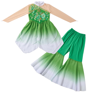 儿童古典舞演出服女童茉莉花秧歌舞服装女茉莉花开扇子舞蹈服飘逸