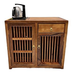 奥坎茶水柜实木大板边柜家用泡茶台原木中式餐边柜茶几茶桌储物柜