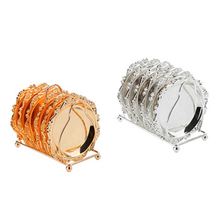 欧式迷你纸杯蛋糕盘 金属镀银零食盘点心架 小号试吃盘干果碟子