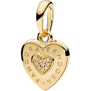 Pandora潘多拉奥莱标志爱心项链吊饰925银diy串珠礼物