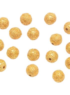 沙金6mm隔珠福字国潮手串散珠