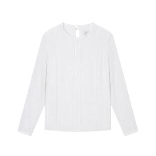 【高回头率】FINITY圆领白色衬衫25秋新款刺绣镂空设计减龄上衣女