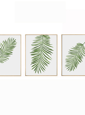 墙上北欧ins小清新风叶子装饰画