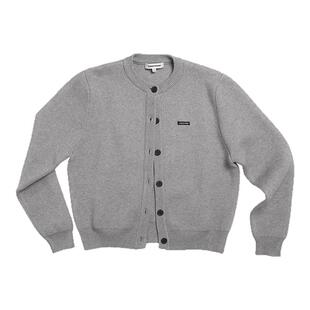 CLIMAX VISION经典圆领高级灰厚针织短款毛衣开衫外套/针织短袖