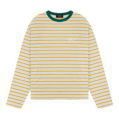 WE11DONE26春季新品男女同款珍珠样式条纹长袖T恤