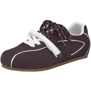 热风复古德训鞋女鞋2026年春季新款增高显瘦休闲鞋户外运动慢跑鞋