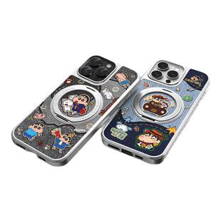 适用iphone16promax手机壳苹果15plus蜡笔小新14pro旋转带支架壳13pm磁吸12可充电ip11男款max保护套por折叠