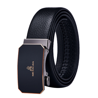 稻草人皮带男自动扣真皮合金