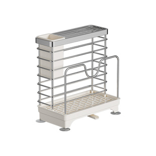 304不锈钢厨房刀架置物架筷筒刀具放置架菜刀砧板锅盖一体收纳架