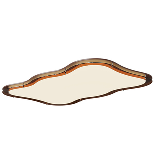 中古风胡桃木色客厅吸顶灯现代简约大气主卧室灯餐厅护眼灯具套餐