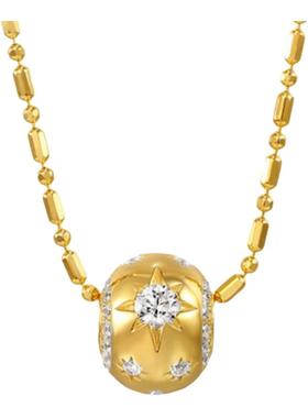 八芒星路路通项链女925纯银镀金