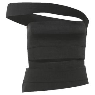 #Sisjuly#千禧解构镂空性感辣妹斜肩吊带背心女 个性紧身短款上衣