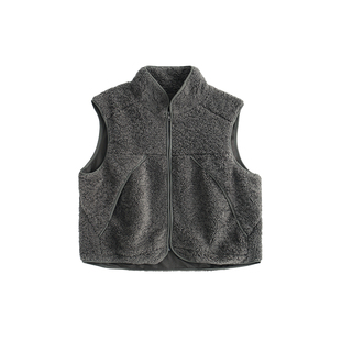 小小大星球童装 慵懒舒适羊羔毛叠穿外套 男女童秋冬百搭坎肩马甲