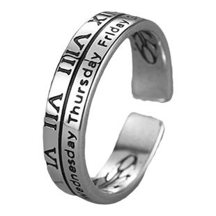 可重叠戒指男高级感开口可调节冷淡风小众男生食指个性男士单身戒