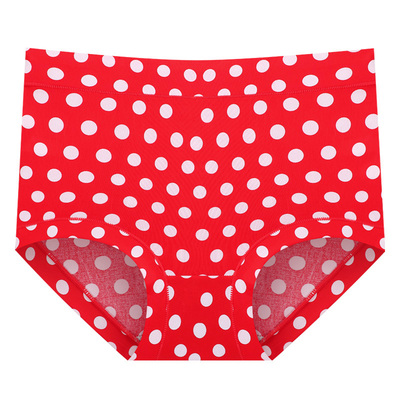 中腰收腹波点女士内裤纯棉