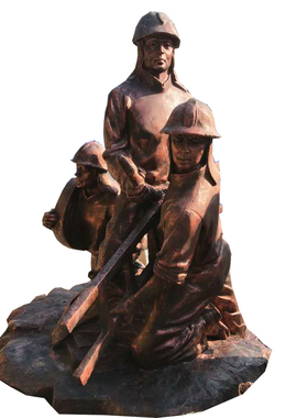 玻璃钢消防员救火主题教育仿铜