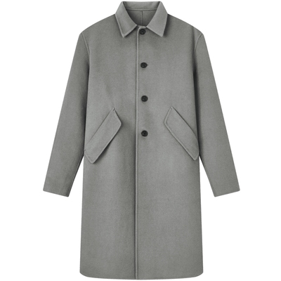 gxg.jeans男装秋冬款羊毛翻领长款单排扣保暖双面商务呢大衣