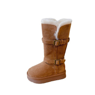 ABC女童长筒雪地靴冬季新款儿童加绒保暖棉鞋中大童女孩高筒靴子