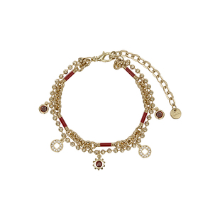 Riotlily/艾特里里时来运转手链双层红金色齿轮生日中秋礼物