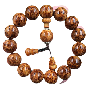 名木香府爆满瘤疤手串老料崖柏太行山崖柏陈化瘤疤满雀眼佛珠礼品